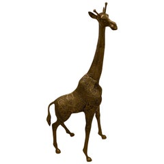 Vintage Mid-Century Modern Standing Metal Giraffe