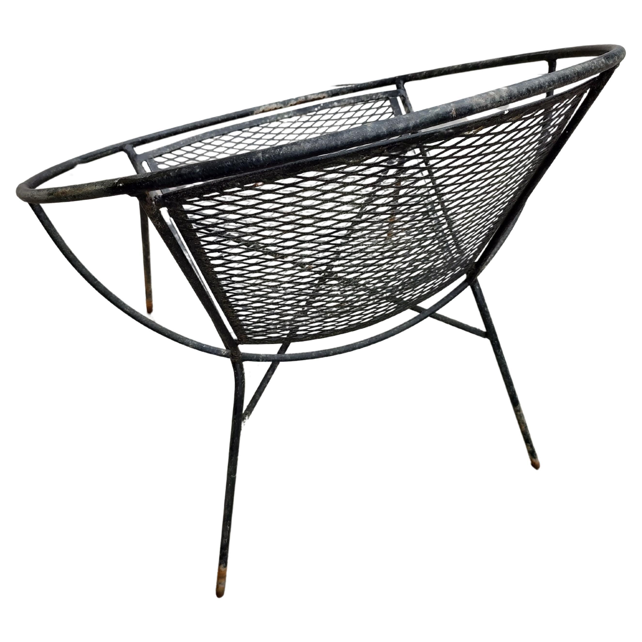 Mid-Century Modern 5pc Iron Hoop Chairs with Table by Maurizio Tempestini For Sale 2