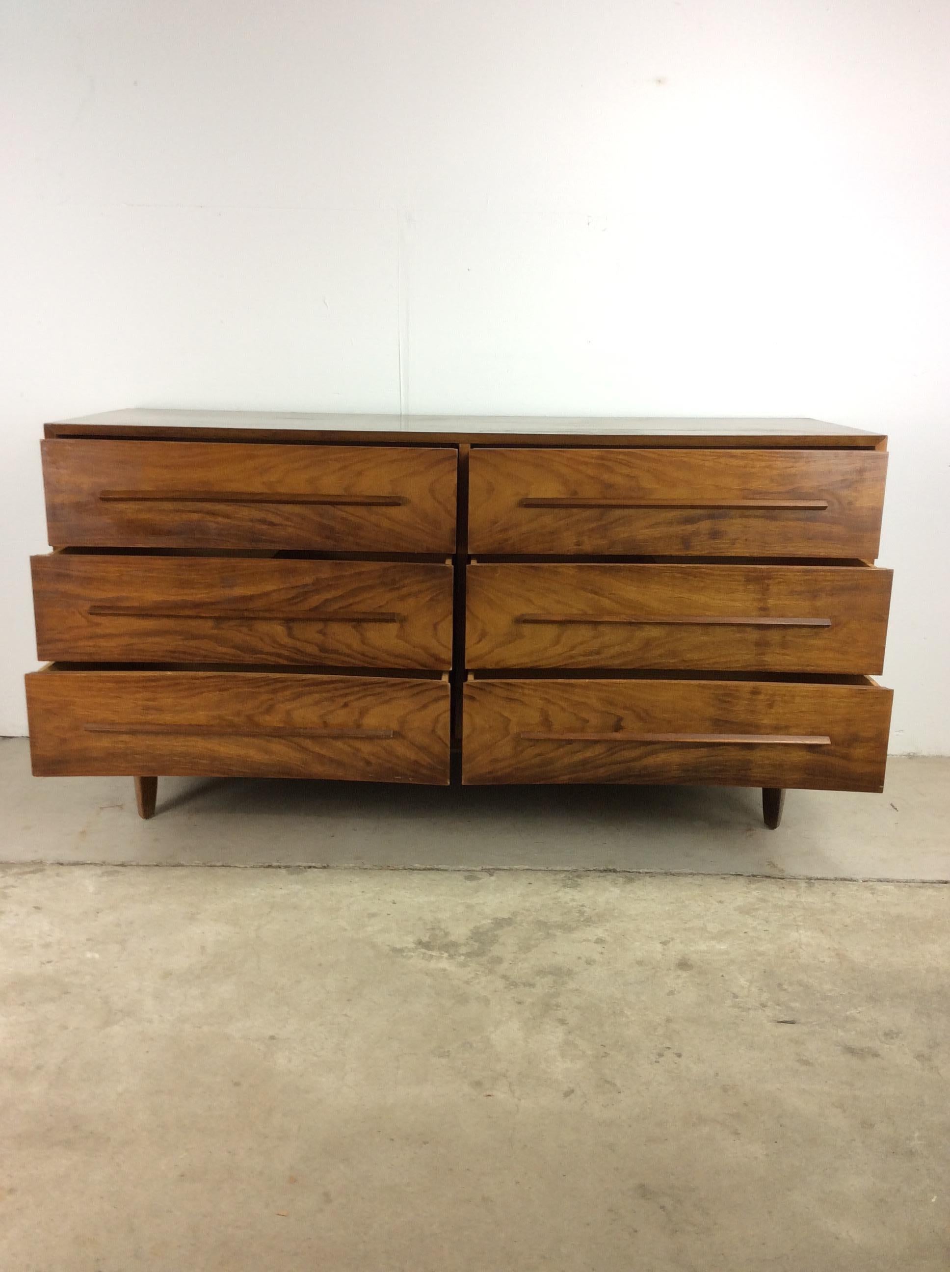 Mid Century Modern 6 Drawer Lowboy Dresser by Widdicomb For Sale 4