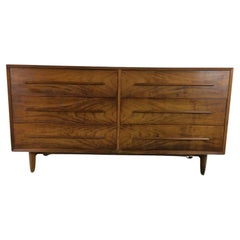 Antique Mid Century Modern 6 Drawer Lowboy Dresser by Widdicomb