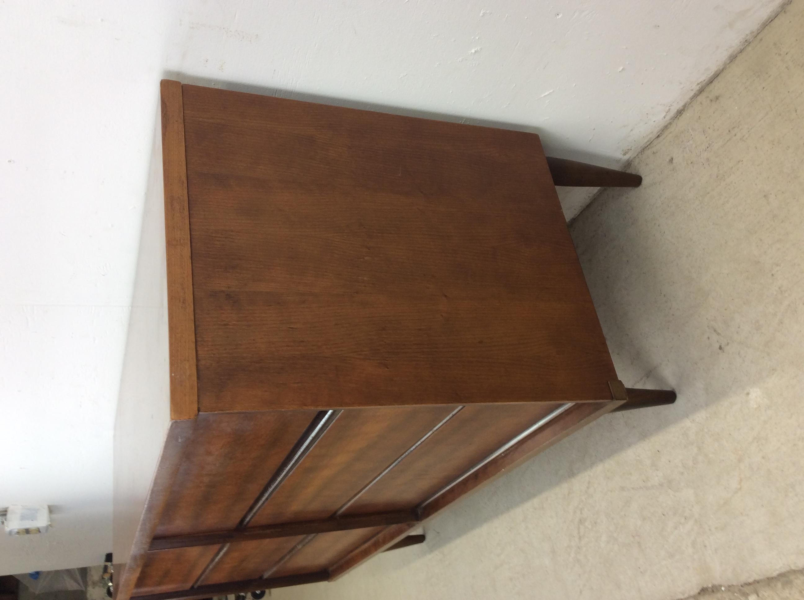 Mid Century Modern 6 Drawer Lowboy Dresser with Tapered Legs For Sale 1