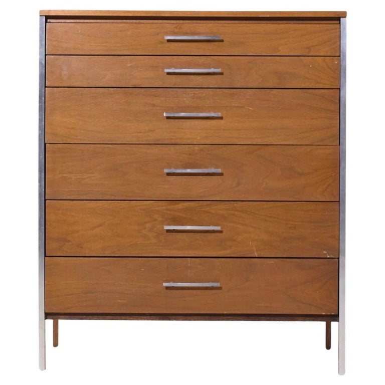 Mid Century Modern 6 drawer tall dresser linear Calvin by Paul Mccobb For  Sale at 1stDibs