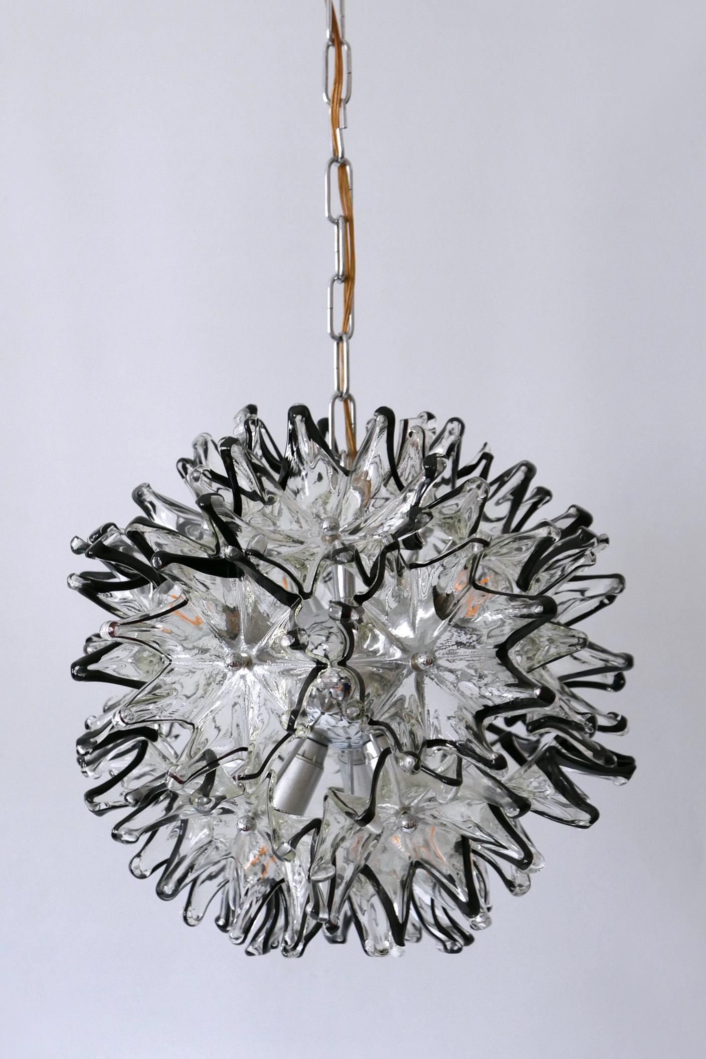 Mid-Century Modern 6-Flamed Chandelier or Pendant Lamp Dandelion 1960s Italy For Sale 4