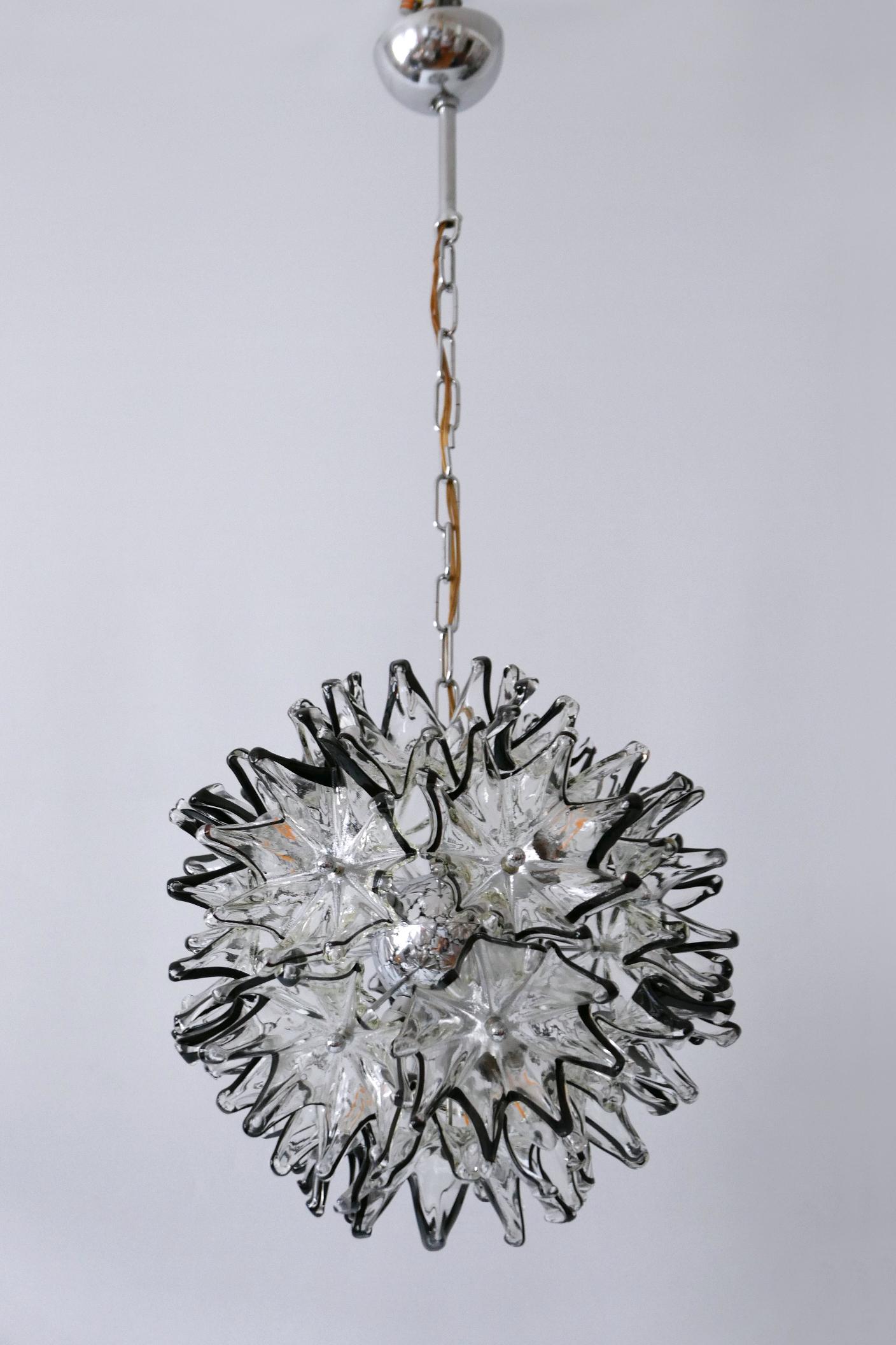 Mid-Century Modern 6-Flamed Chandelier or Pendant Lamp Dandelion 1960s Italy For Sale 5