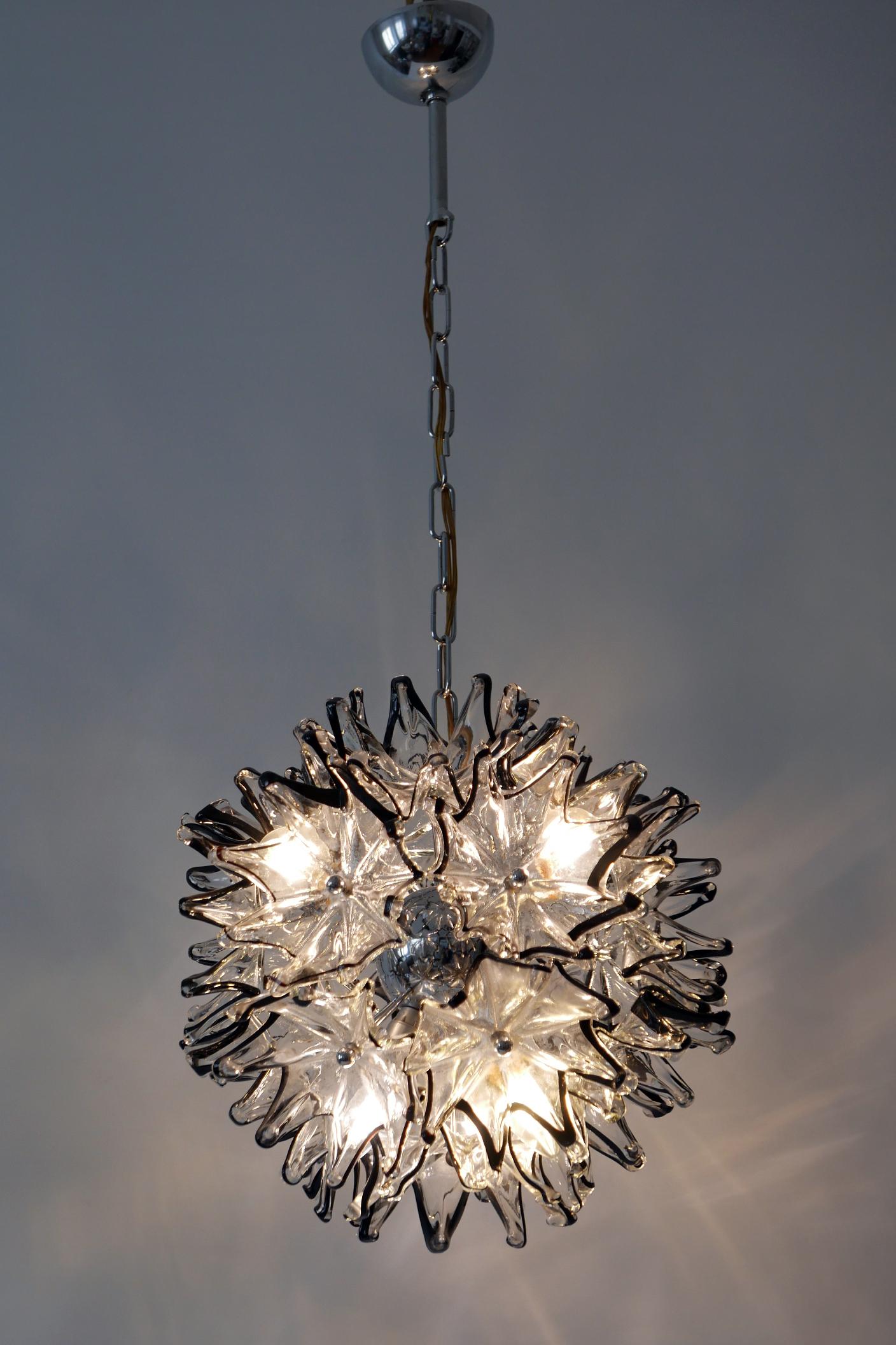 Mid-Century Modern 6-Flamed Chandelier or Pendant Lamp Dandelion 1960s Italy For Sale 6