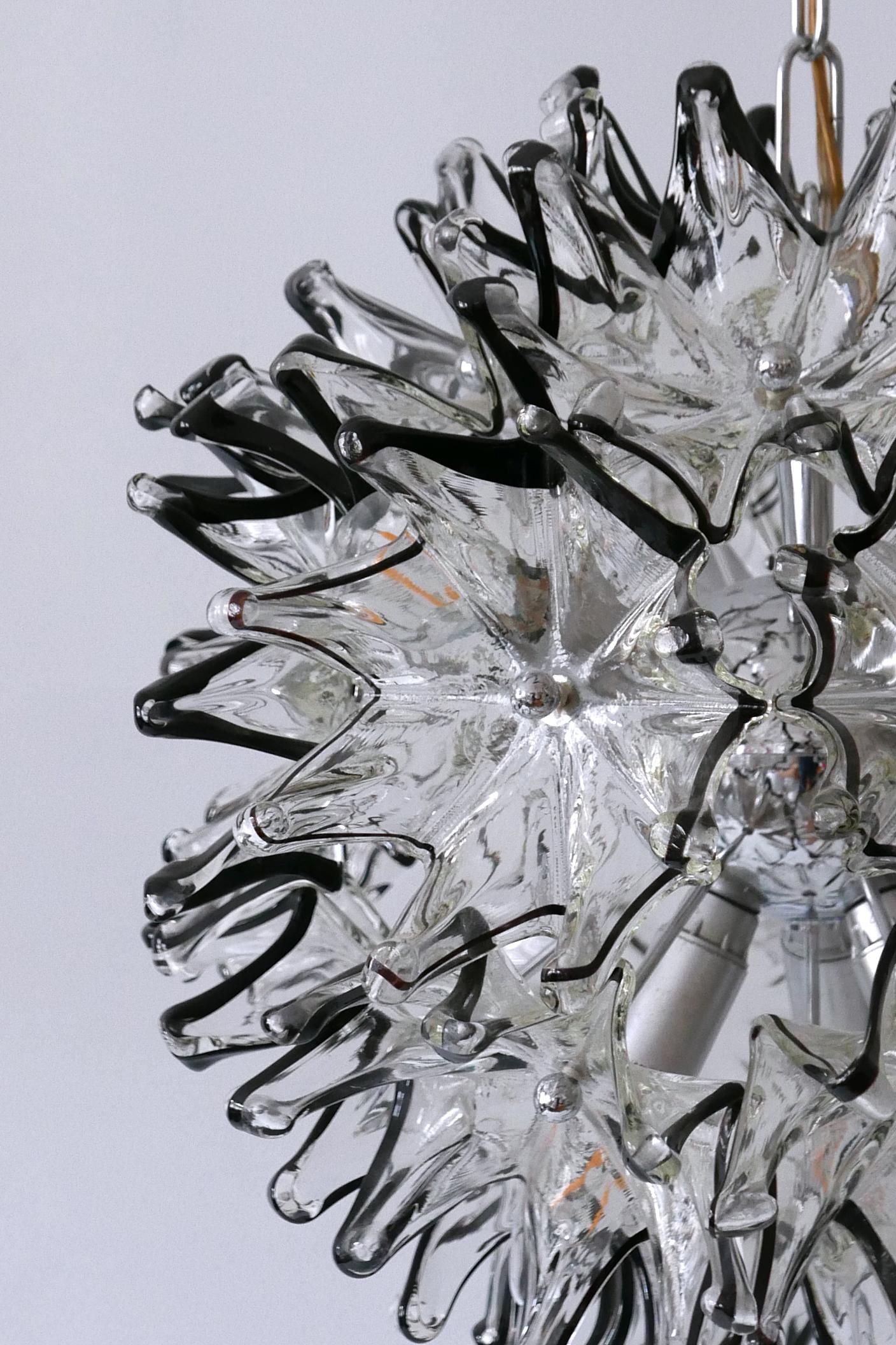Mid-Century Modern 6-Flamed Chandelier or Pendant Lamp Dandelion 1960s Italy For Sale 9