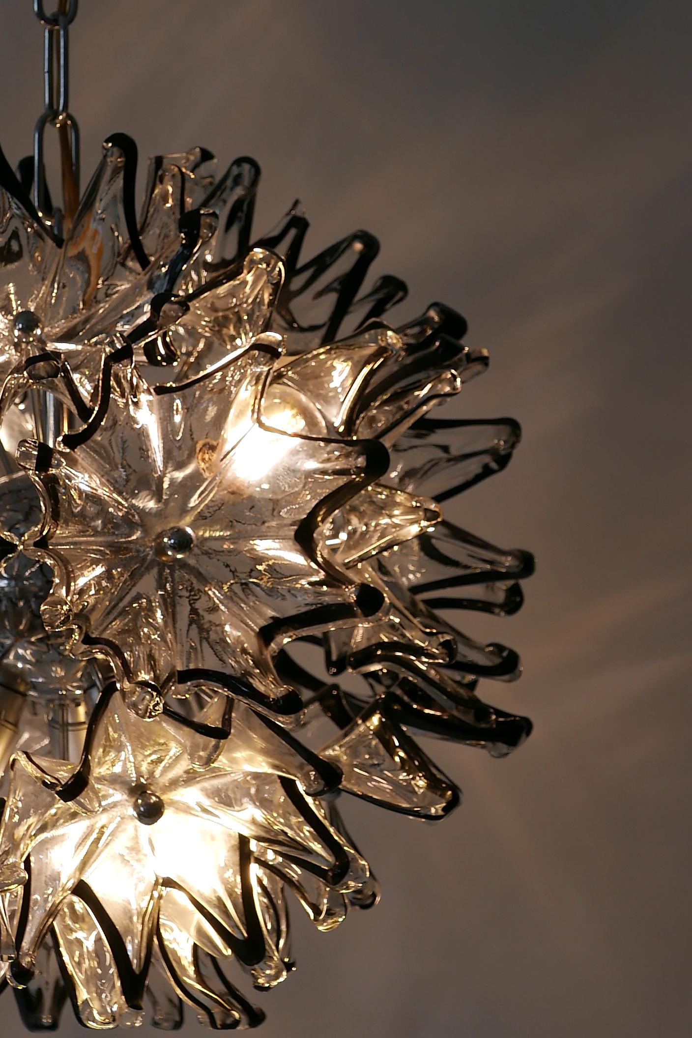 Mid-Century Modern 6-Flamed Chandelier or Pendant Lamp Dandelion 1960s Italy For Sale 1