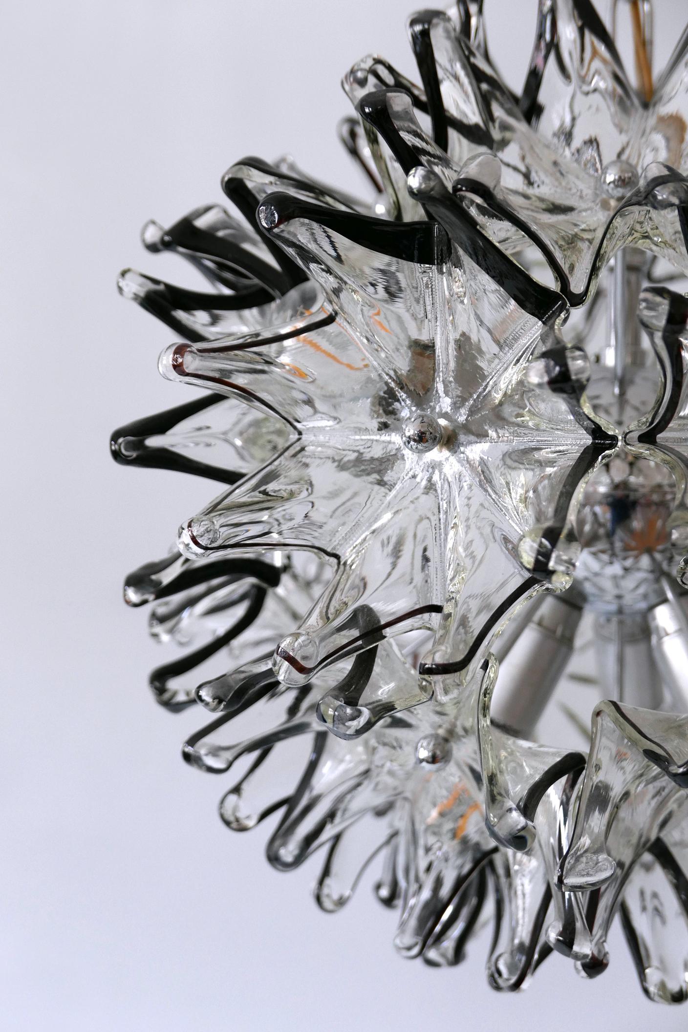 Mid-Century Modern 6-Flamed Chandelier or Pendant Lamp Dandelion 1960s Italy For Sale 2