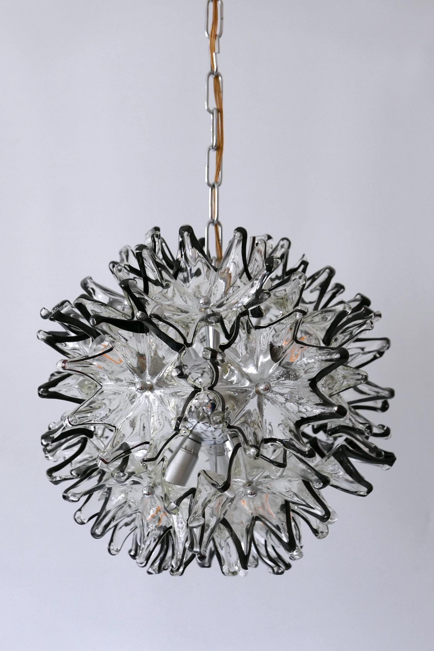 Mid-Century Modern 6-Flamed Chandelier or Pendant Lamp Dandelion 1960s Italy For Sale 3