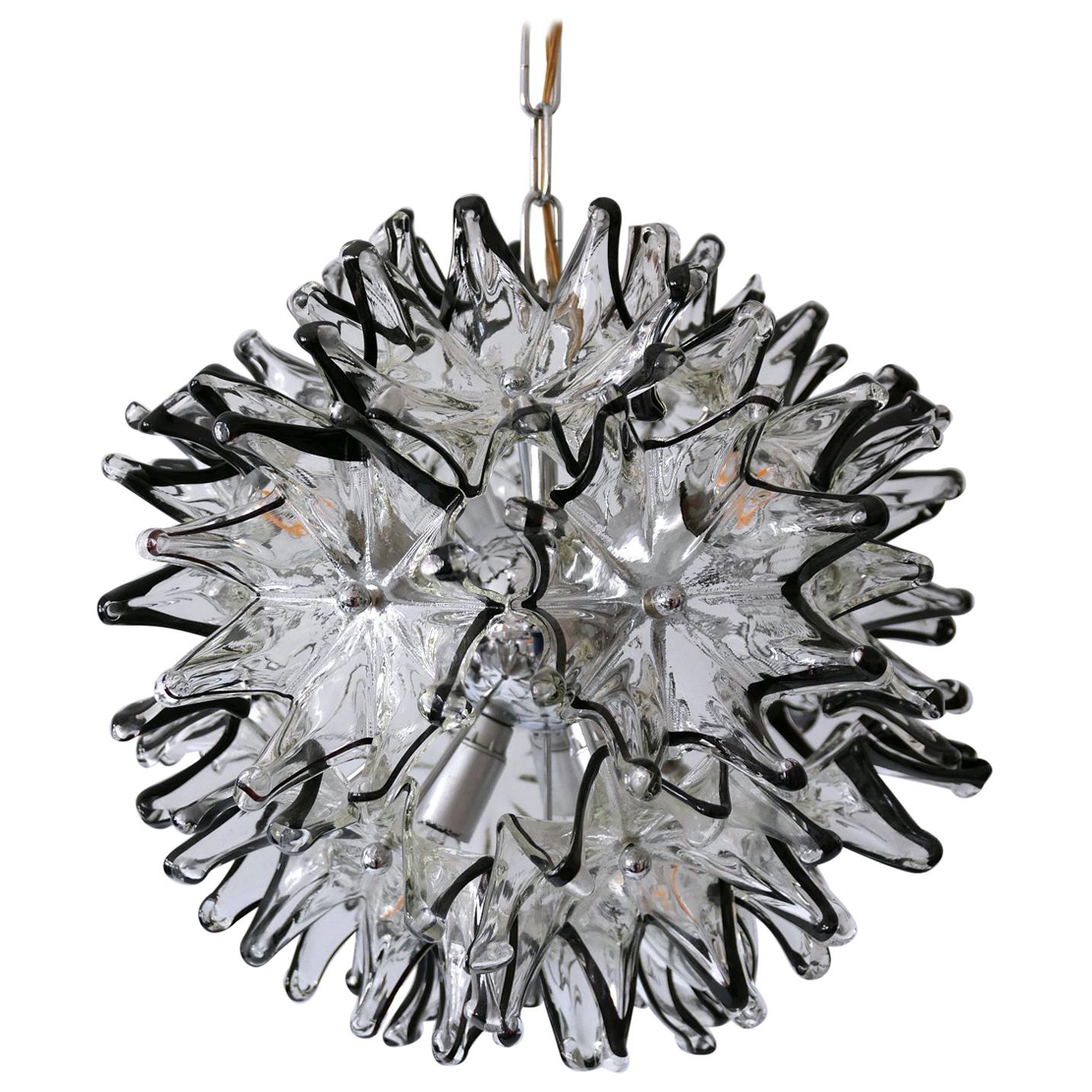 Mid-Century Modern 6-Flamed Chandelier or Pendant Lamp Dandelion 1960s Italy For Sale