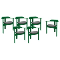 Mid-Century Modern 6 Green Haussmann Chair, Robert & Trix Haussmann, Design 1964