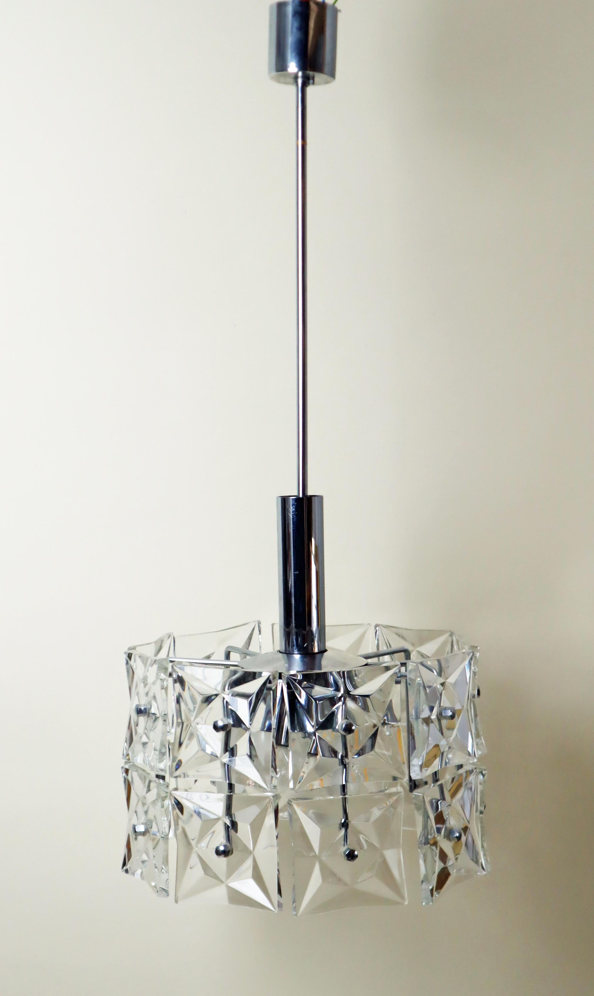 Lampada a sospensione in cristallo a 7 luci di Kinkeldey Germania, stile metà secolo moderno in vendita 2