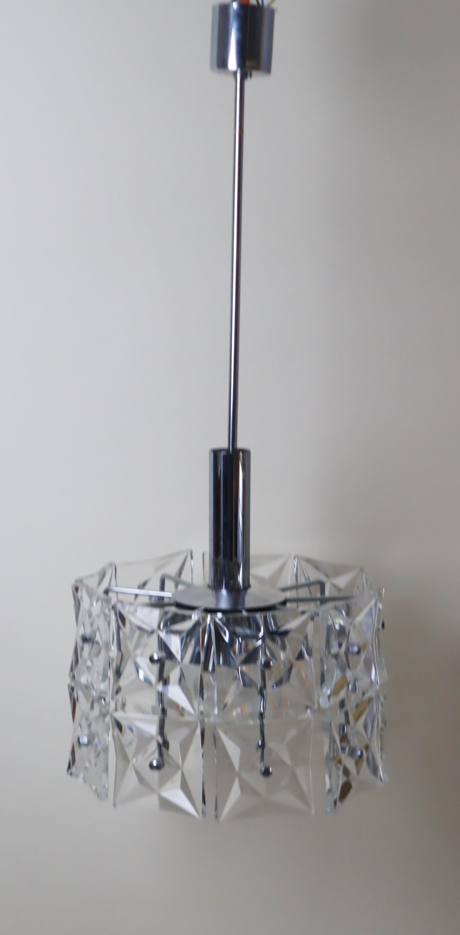 Lampada a sospensione in cristallo a 7 luci di Kinkeldey Germania, stile metà secolo moderno in vendita 3