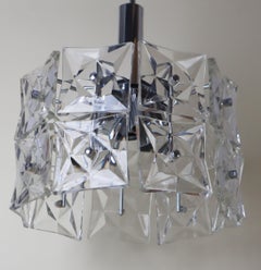 Mid-Century Modern 7-Light Crystal Pendant Lamp by Kinkeldey Germany