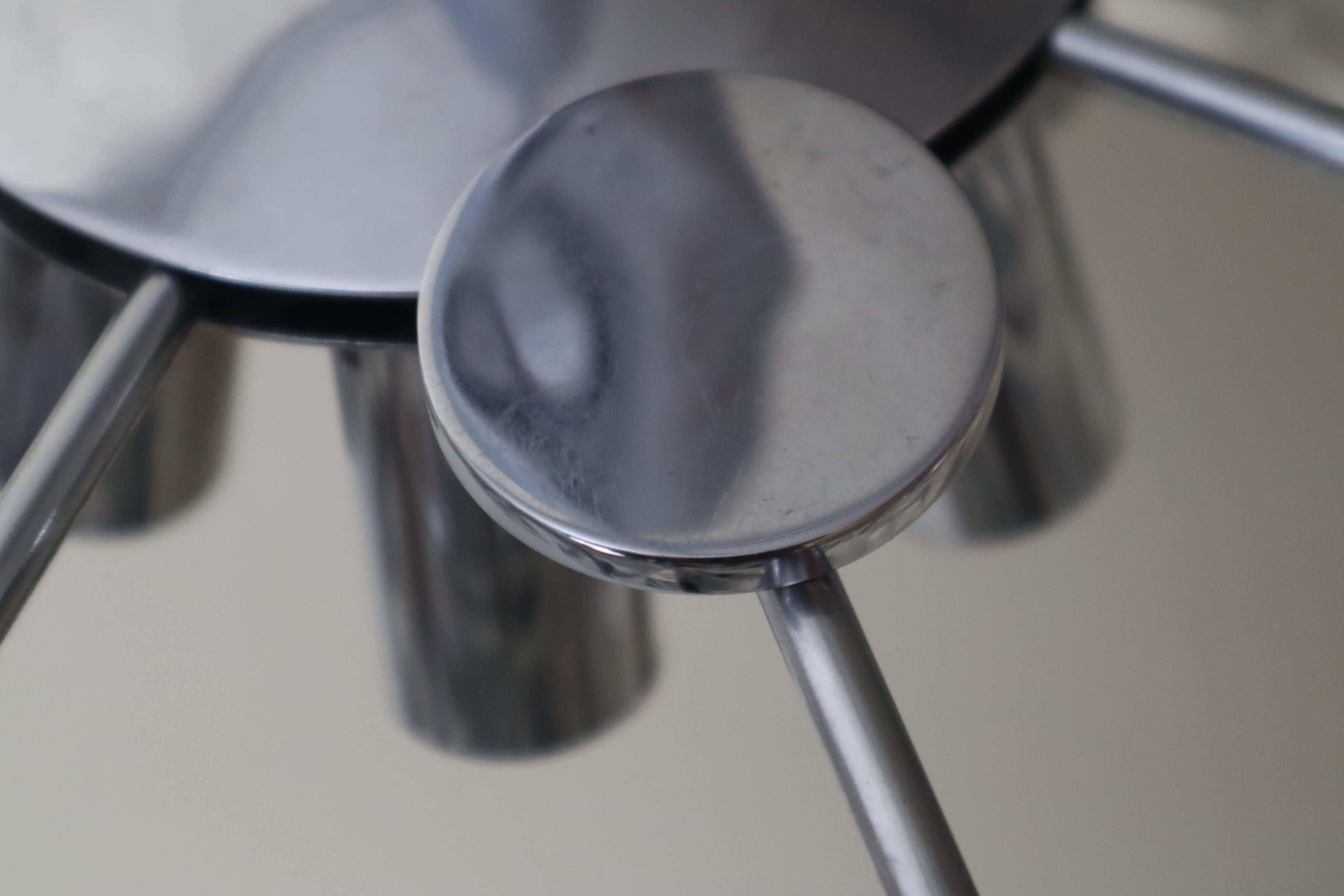 Metà XX secolo Lampada a sospensione in cristallo a 7 luci di Kinkeldey Germania, stile metà secolo moderno in vendita