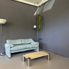 The Moderns Moderns '70s  Table basse italienne chromée avec plateau en marbre