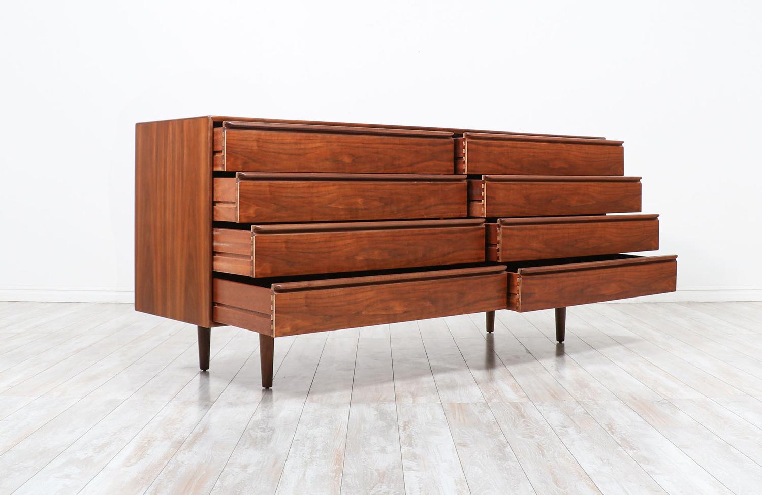 Norwegian Mid-Century Modern 8-Drawer Walnut Dresser by Westnofa