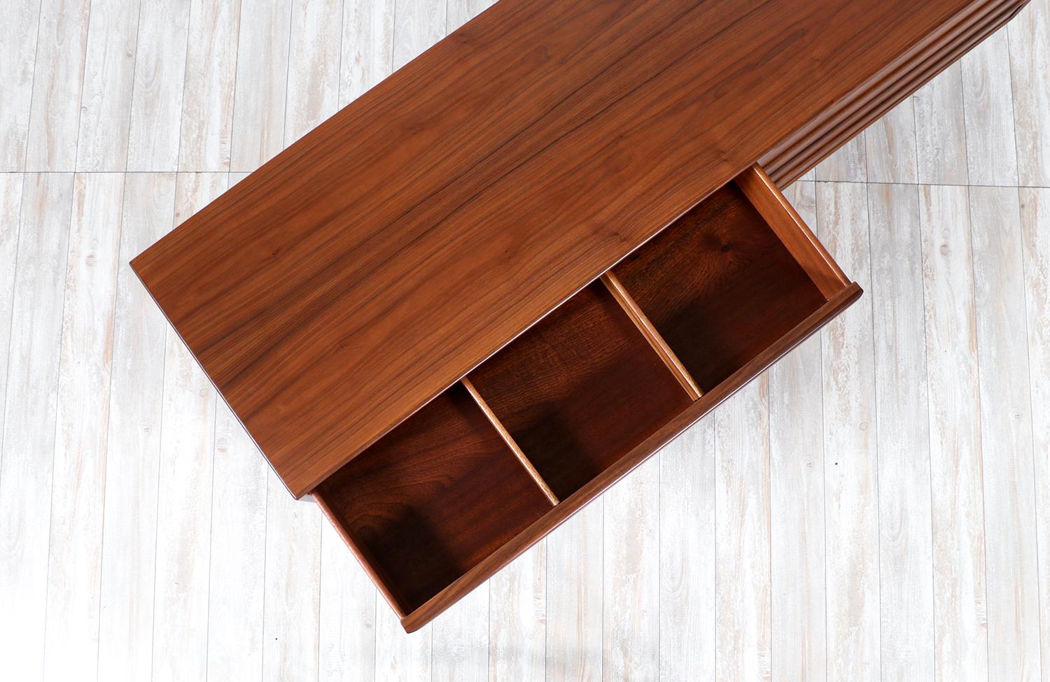 Teak Mid-Century Modern 8-Drawer Walnut Dresser by Westnofa