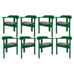 Mid-Century Modern 8 Green Haussmann Chair, Robert & Trix Haussmann, Design 1964