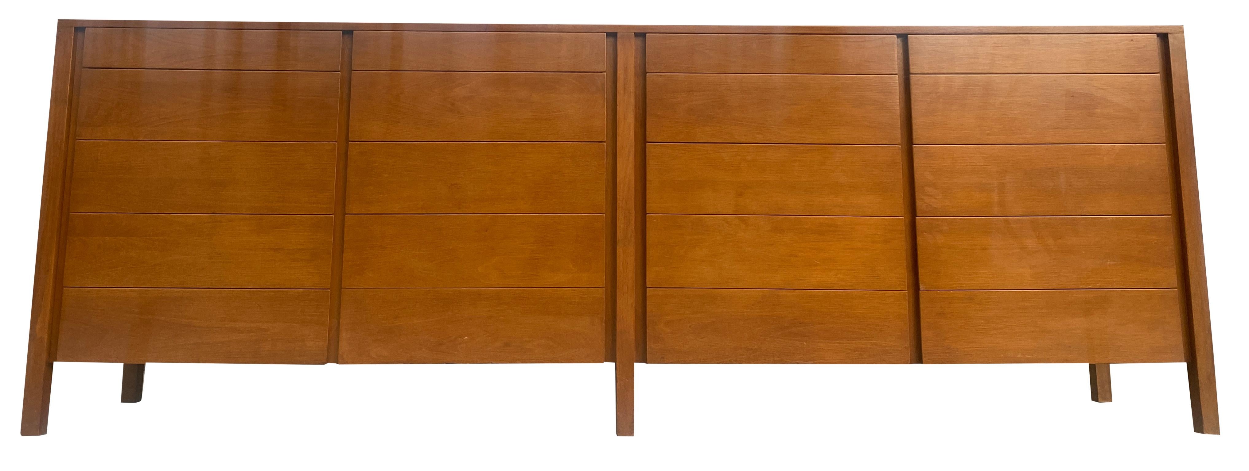 Mid-Century Modern Credenza Dresser with 20 Drawers Custom Made 7