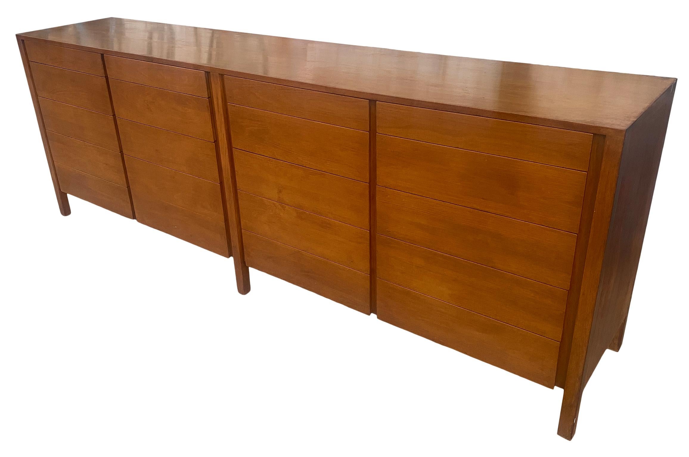 Mid-Century Modern Credenza Dresser with 20 Drawers Custom Made 9