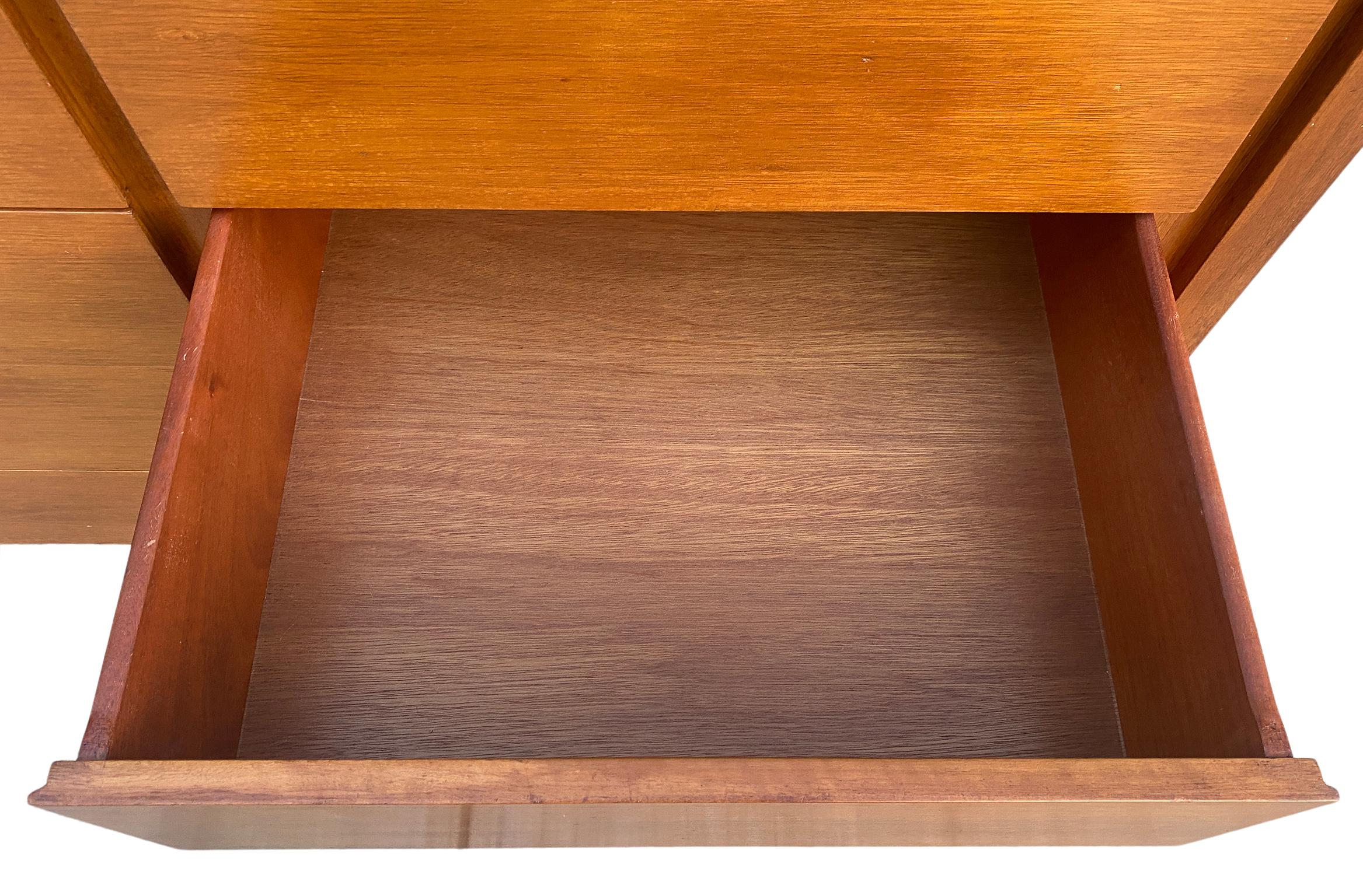 Birch Mid-Century Modern Credenza Dresser with 20 Drawers Custom Made