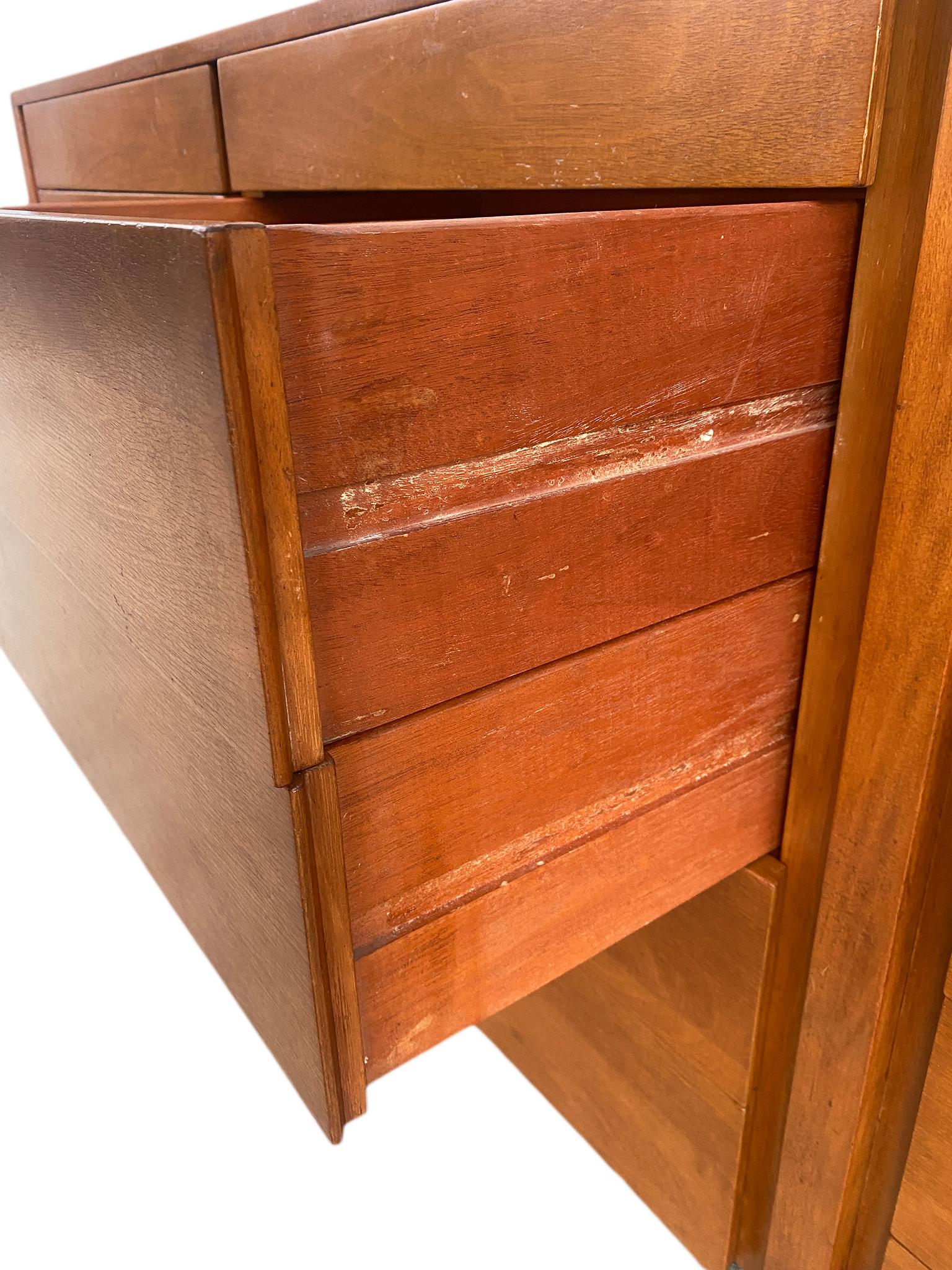 Mid-Century Modern Credenza Dresser with 20 Drawers Custom Made 1