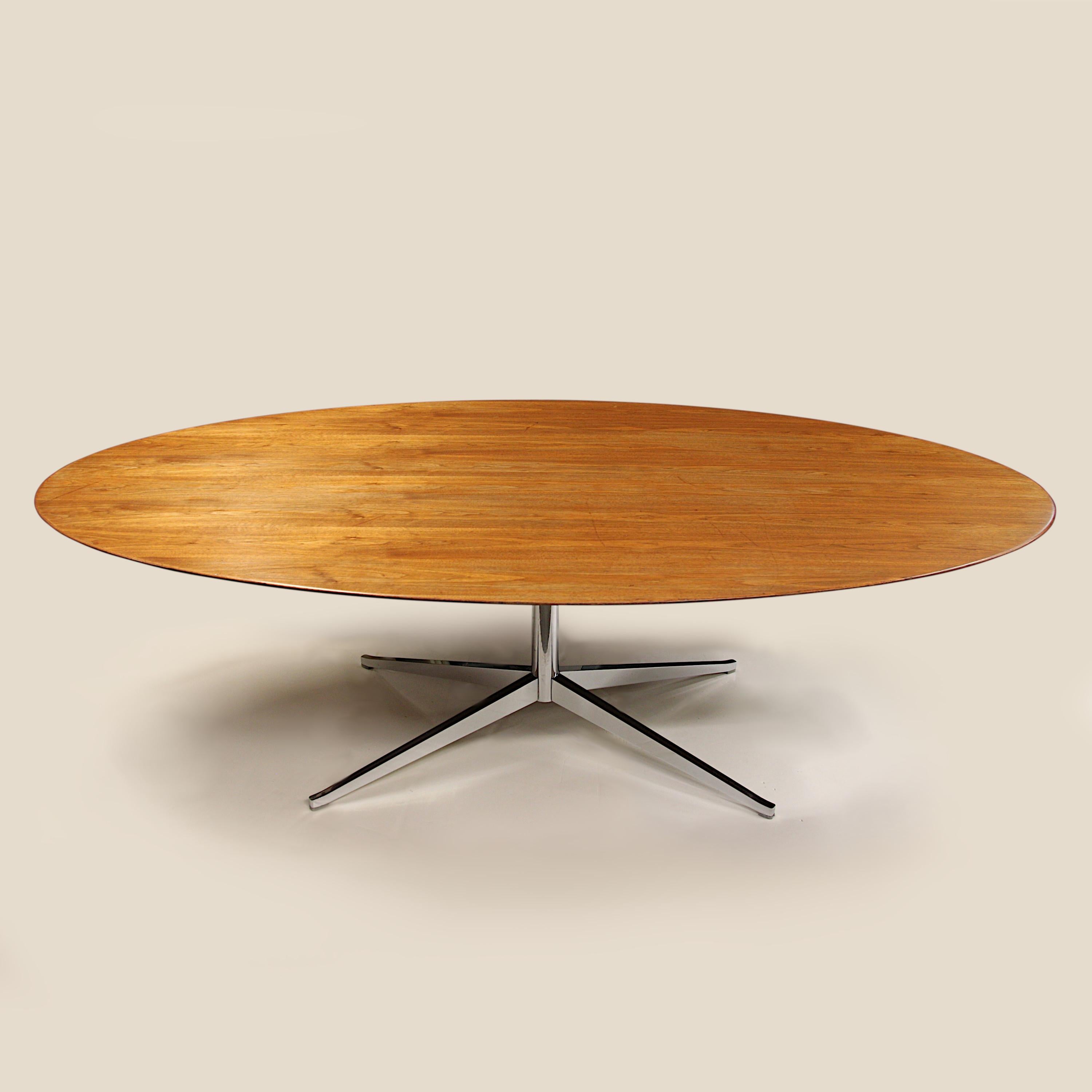 MidCentury Modern Walnut Oval Executive Desk and Table by Florence