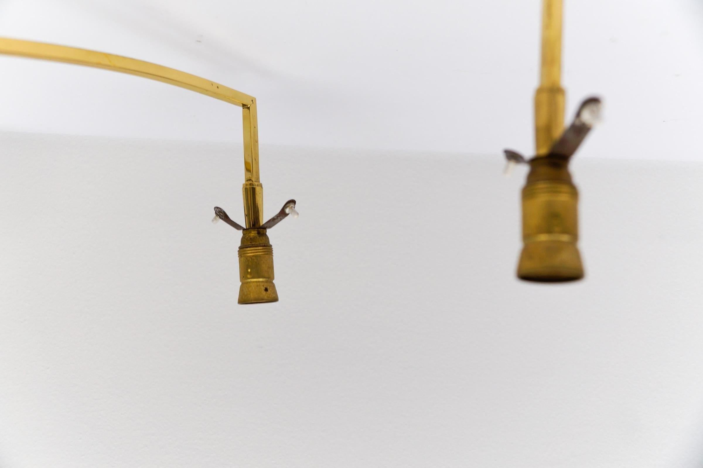 Lampada Sputnik Modern a 9 bracci in ottone e vetro, 1950 in vendita 5