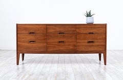 Mid-Century Modern 9-Drawer Walnut Dresser
