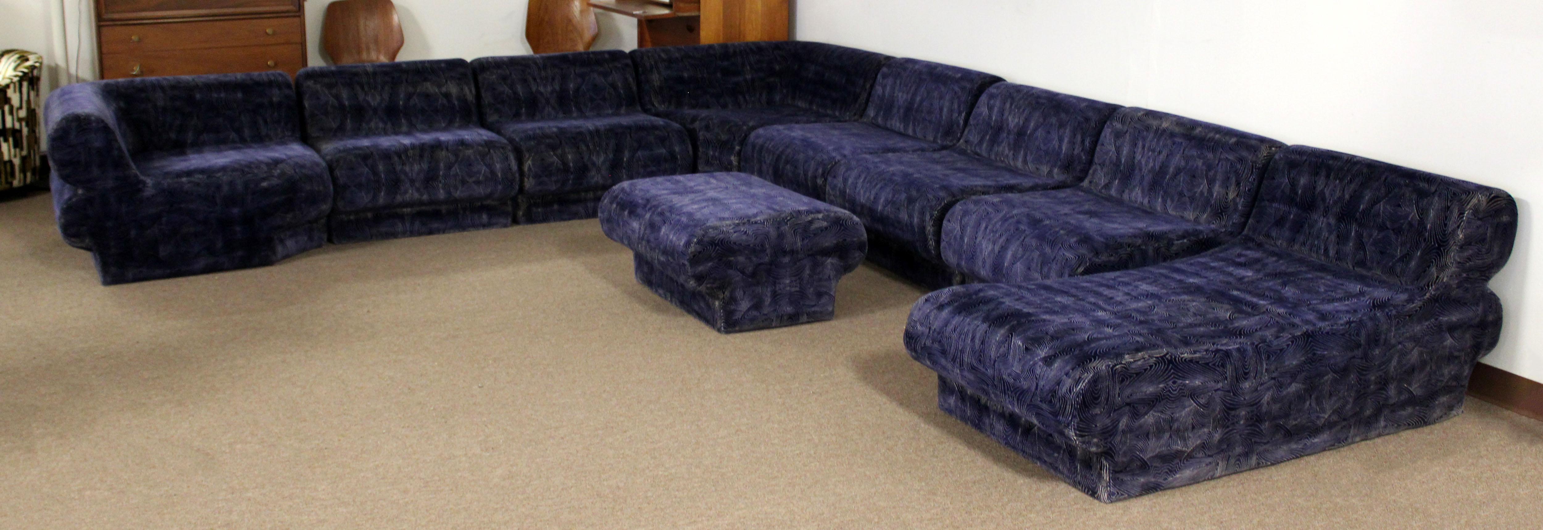 blue velvet sectional couch