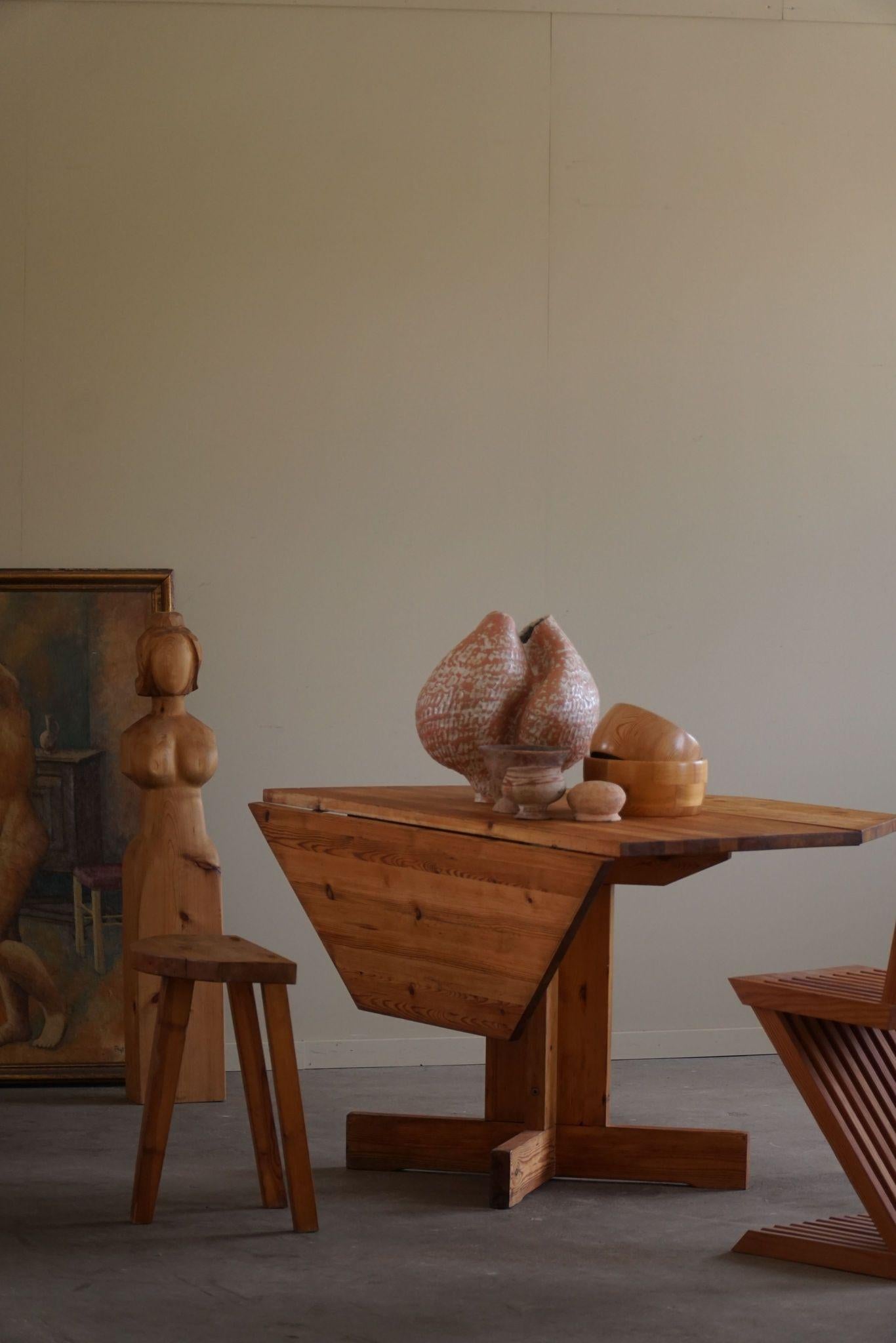 Scandinavian Modern Mid Century Modern, A Asymmetric Swedish Folding / Flip Table in Pine, 1950s