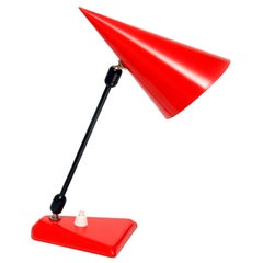 Mid-Century Modern a Little Red Desk Lamp, Poland, 1970s