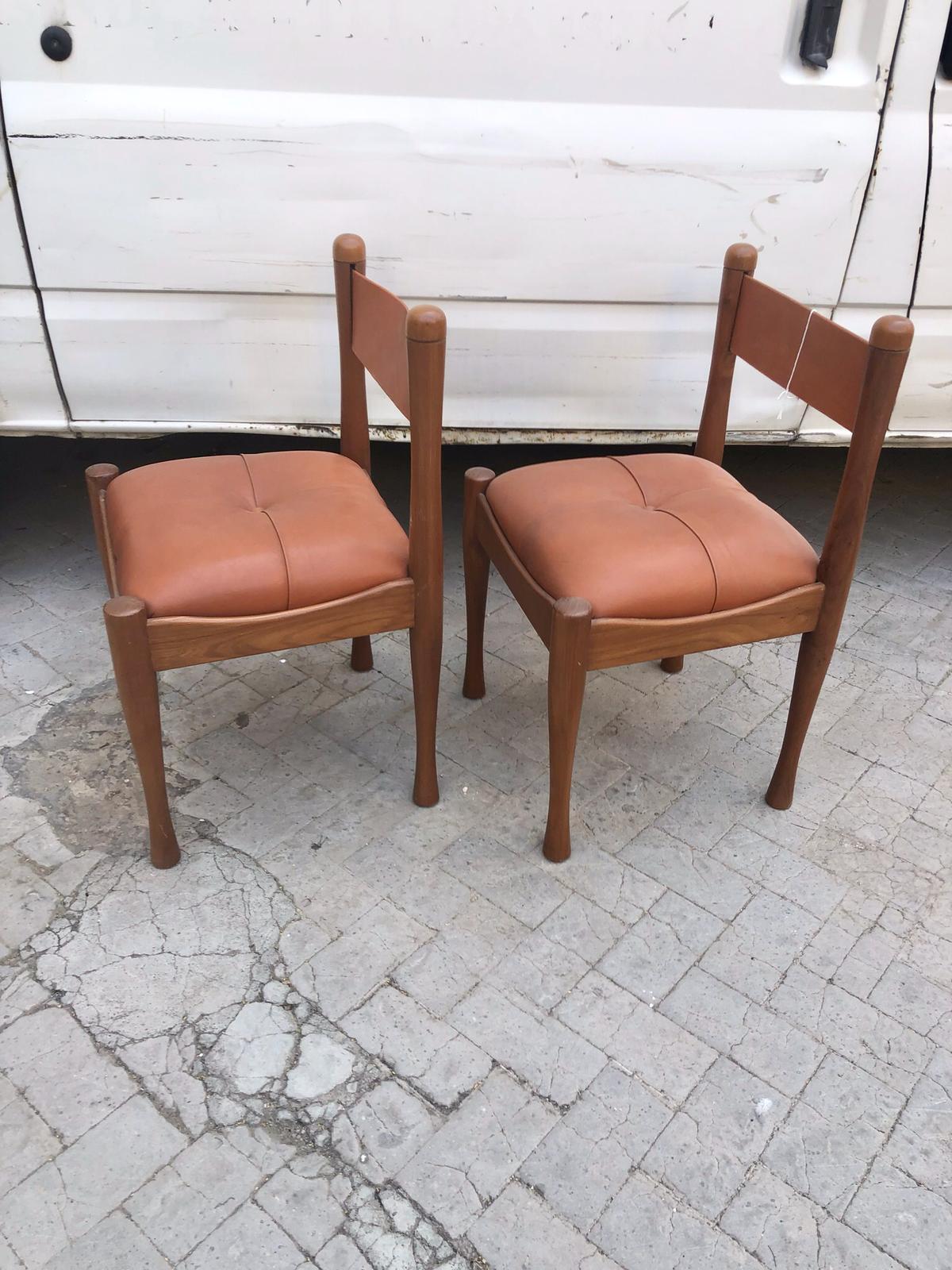 Italian Mid-Century Modern a Pair of Dining Chairs by Silvio Coppola for Bernini, 1960s