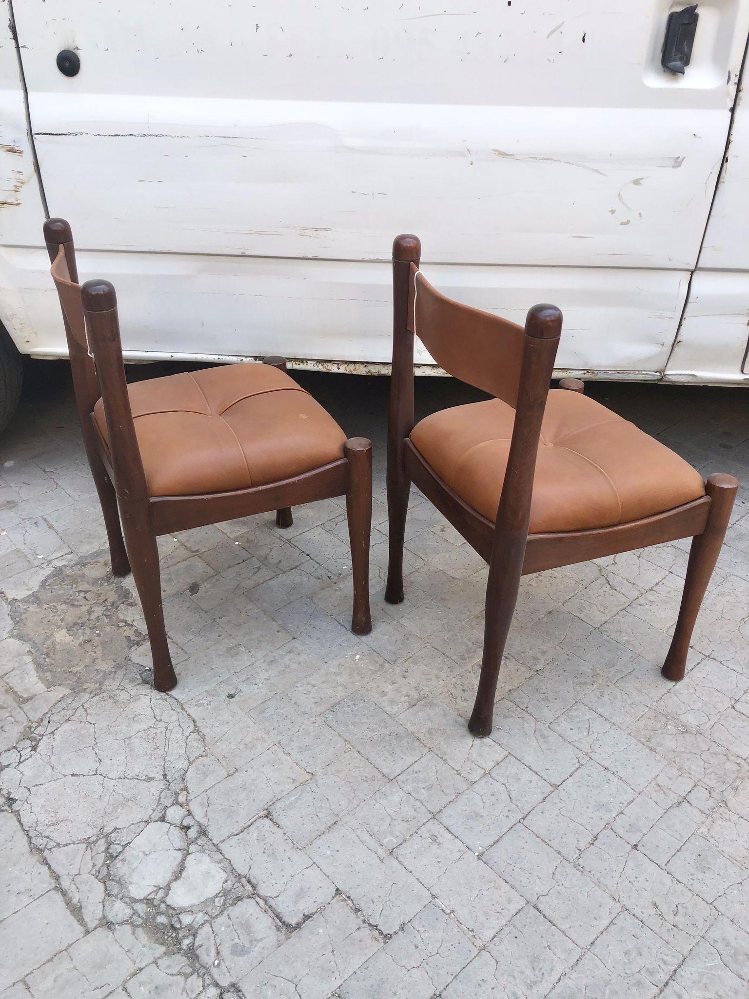 Mid-20th Century Mid Century Modern A Pair of Dining Chairs by Silvio Coppola for Bernini, 1960s