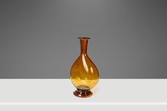 Mid-Century Modern Abstract Amber Blown Glass Bud Vase Vessel, USA, c. 1970s