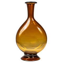 Mid-Century Modern Abstract Amber Blown Glass Bud Vase Vessel, USA, c. 1970s