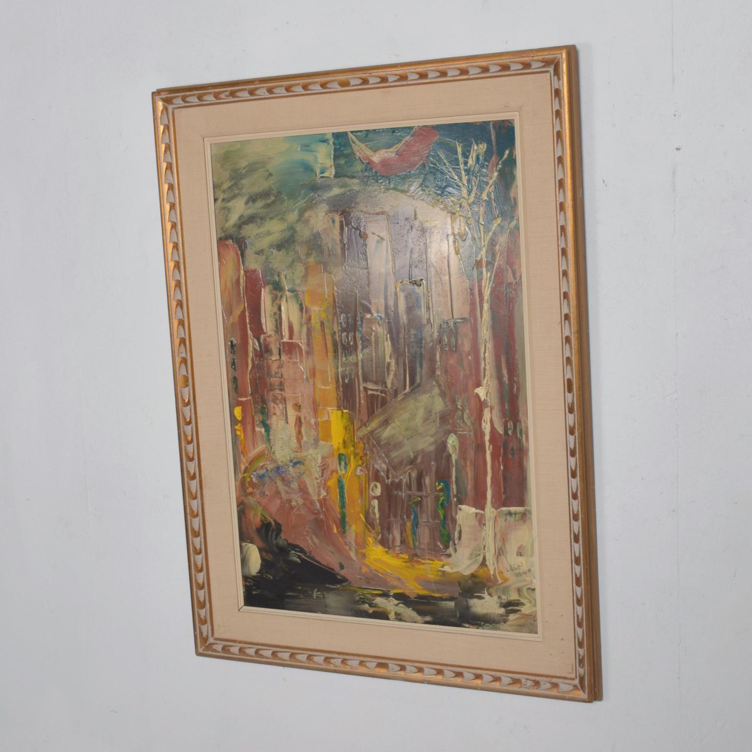 AMBIANIC offers
Mid Century Modern Abstract oil on board painting 1960s
Signed dated 1962
Dimensions: 32