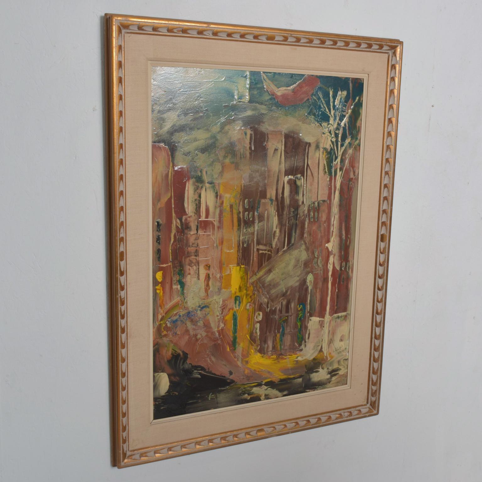 1962 Modern Artwork Abstract Oil Painting Signed  In Good Condition In Chula Vista, CA