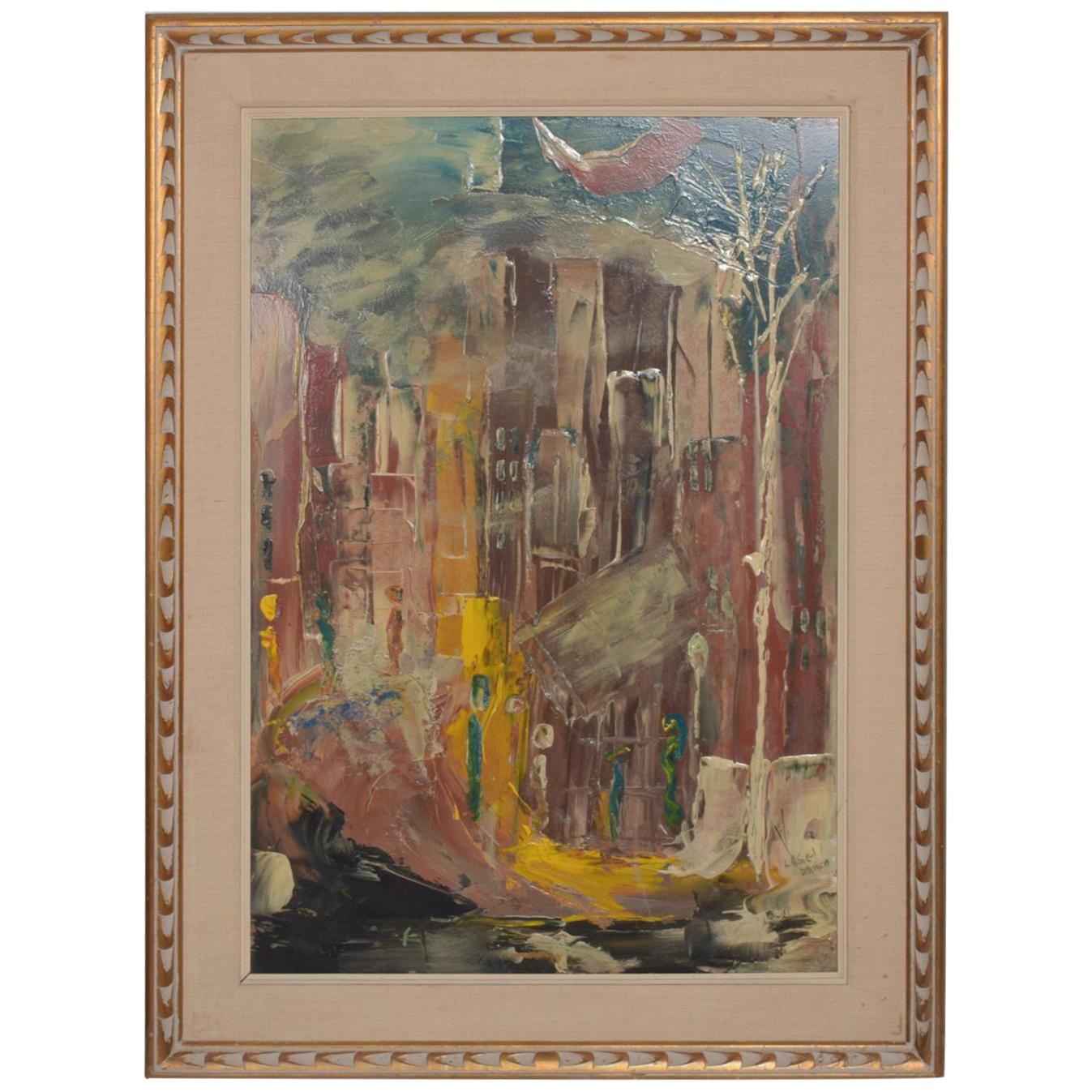 1962 Modern Artwork Abstract Oil Painting Signed 