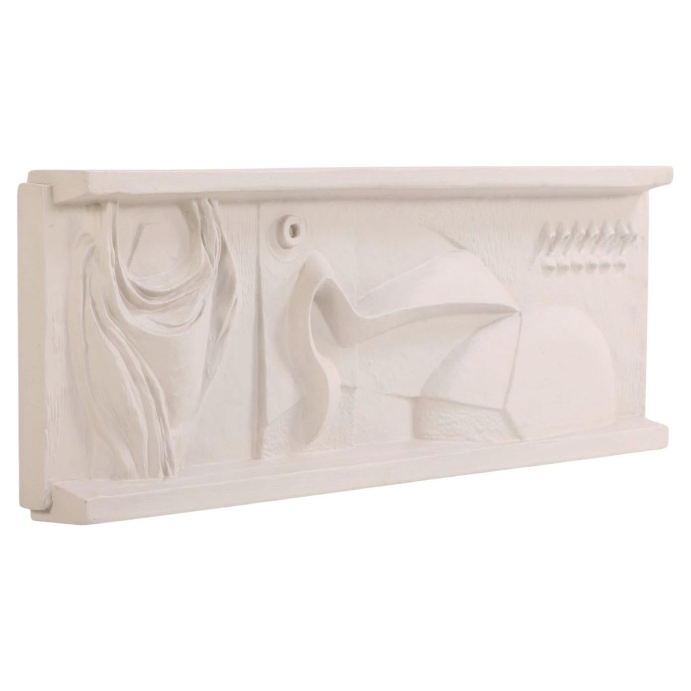 Mid-Century Modern Abstract Bas-Relief Wall Sculpture, C. 1960s.