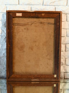 Mid Century Modern Abstract Bird Oil Painting on Canvas