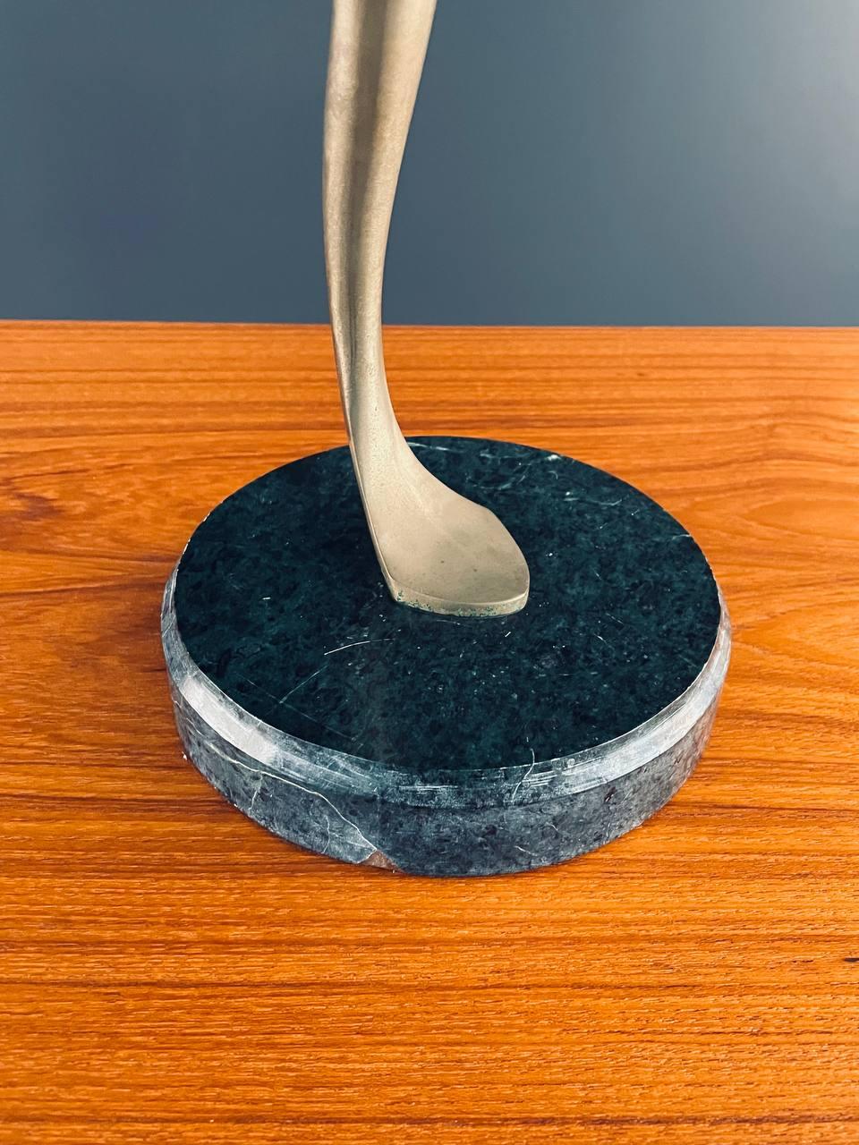 Mid-Century Modern Abstract Brass Sculpture with Marble Base For Sale 5
