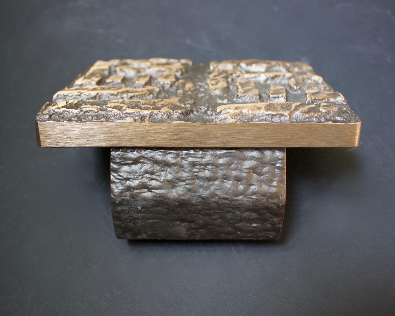 Mid-Century Modern Abstract Bronze Door Handle and Escutcheon, European, 1960s In Good Condition In London, GB