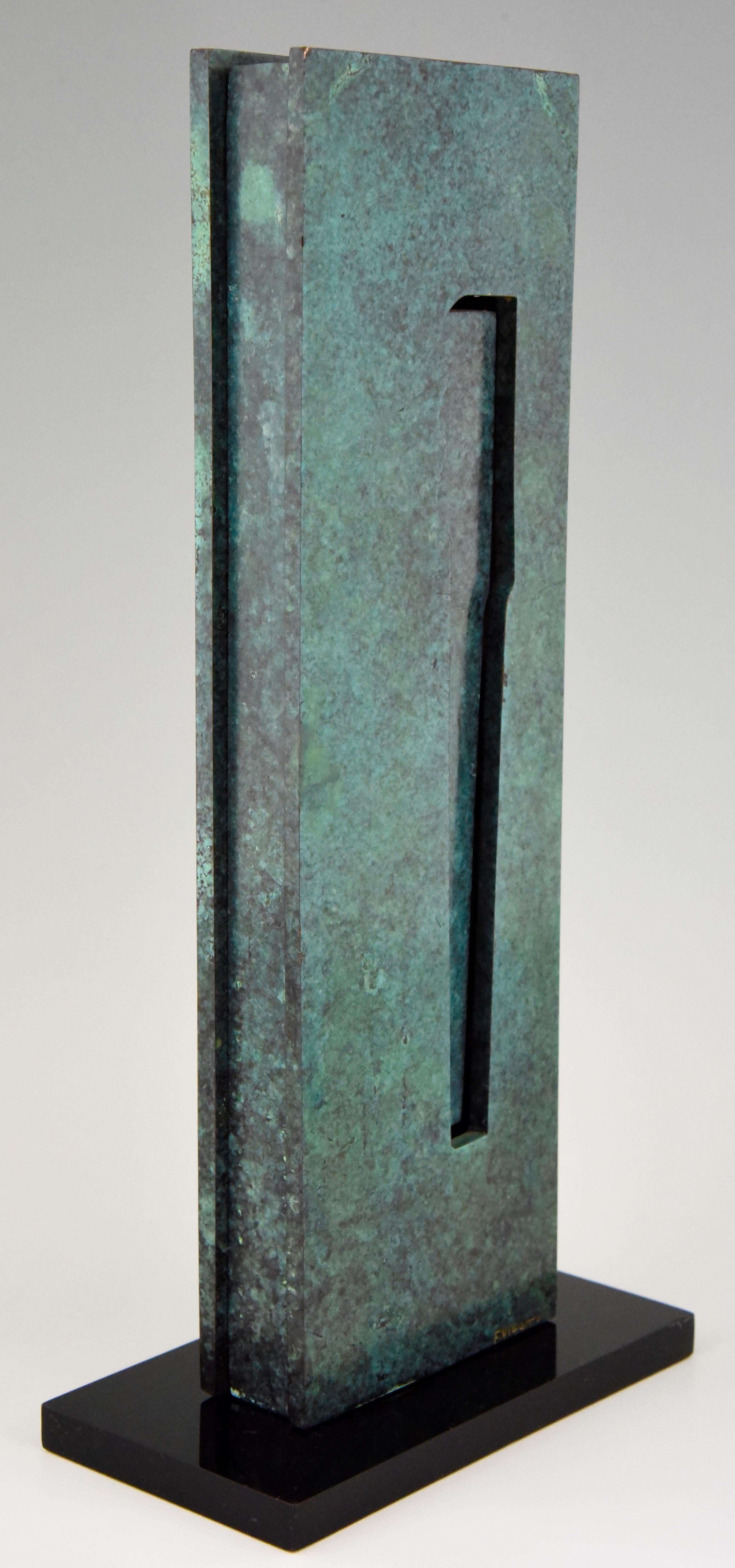 Mid-Century Modern Abstract Bronze Sculpture 1970 Felix Villamor 4