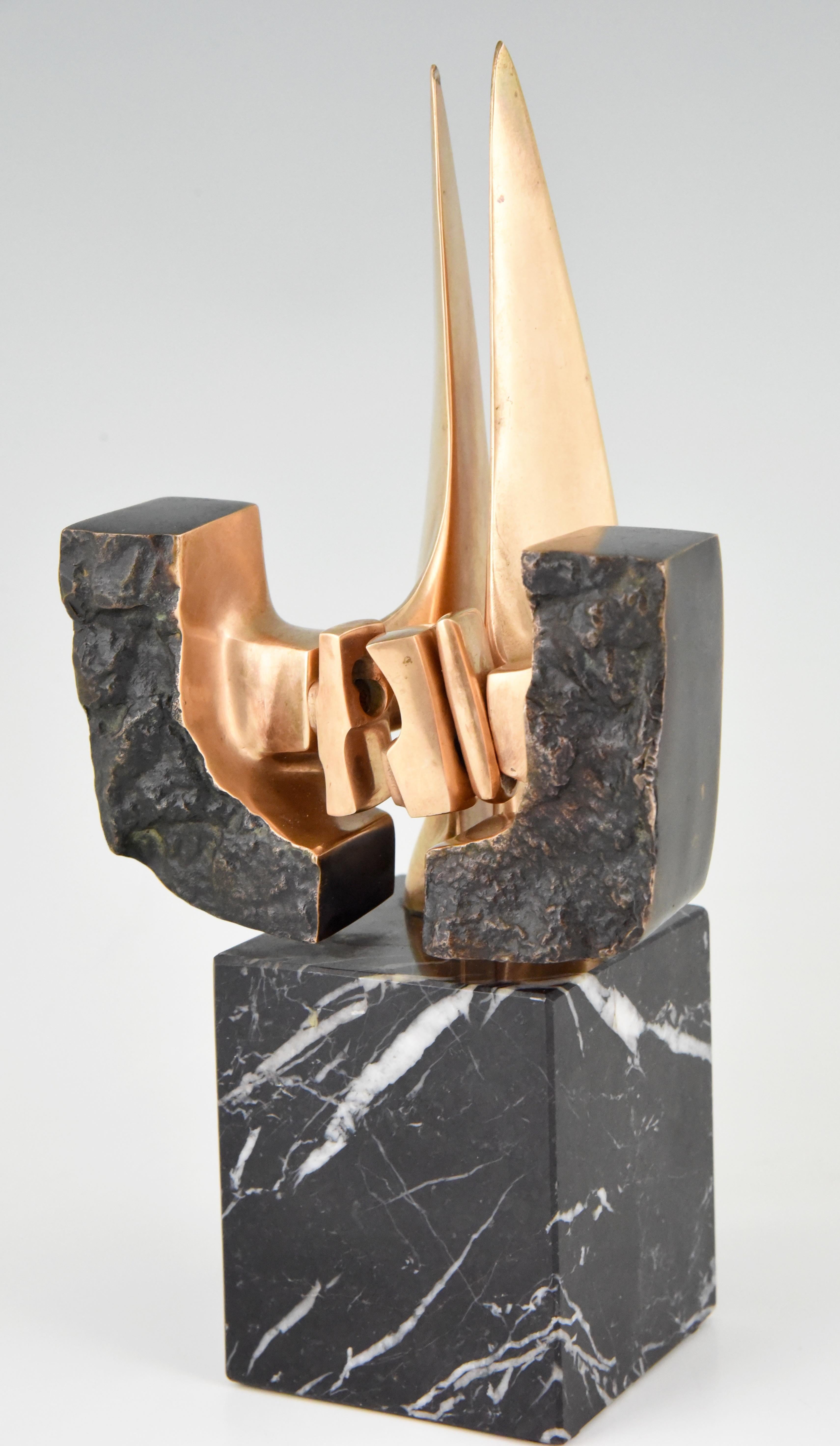 Spanish Mid-Century Modern Abstract Bronze Sculpture, 1970, Pepe Autoais