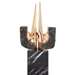 Mid-Century Modern Abstract Bronze Sculpture, 1970, Pepe Autoais