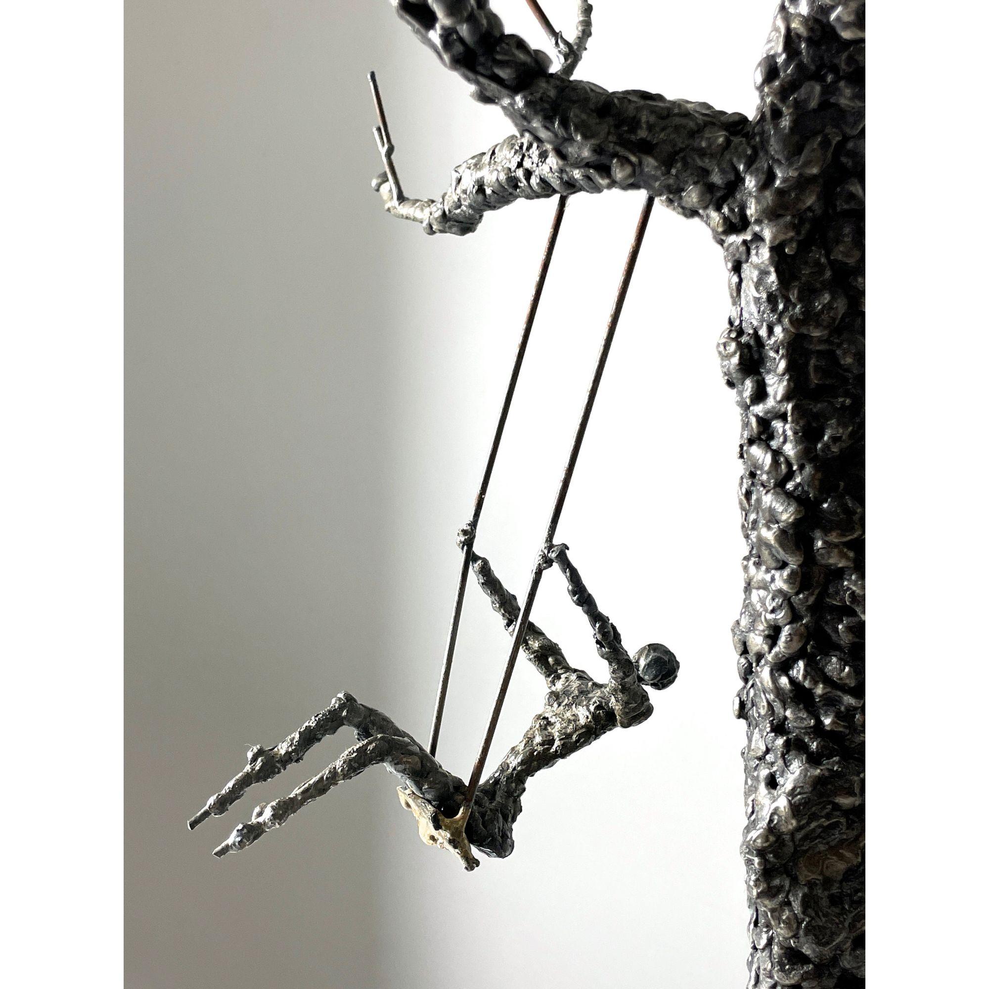 20th Century Mid Century Modern Abstract Brutalist Mixed Metal Wire Tree Sculpture 1960s For Sale