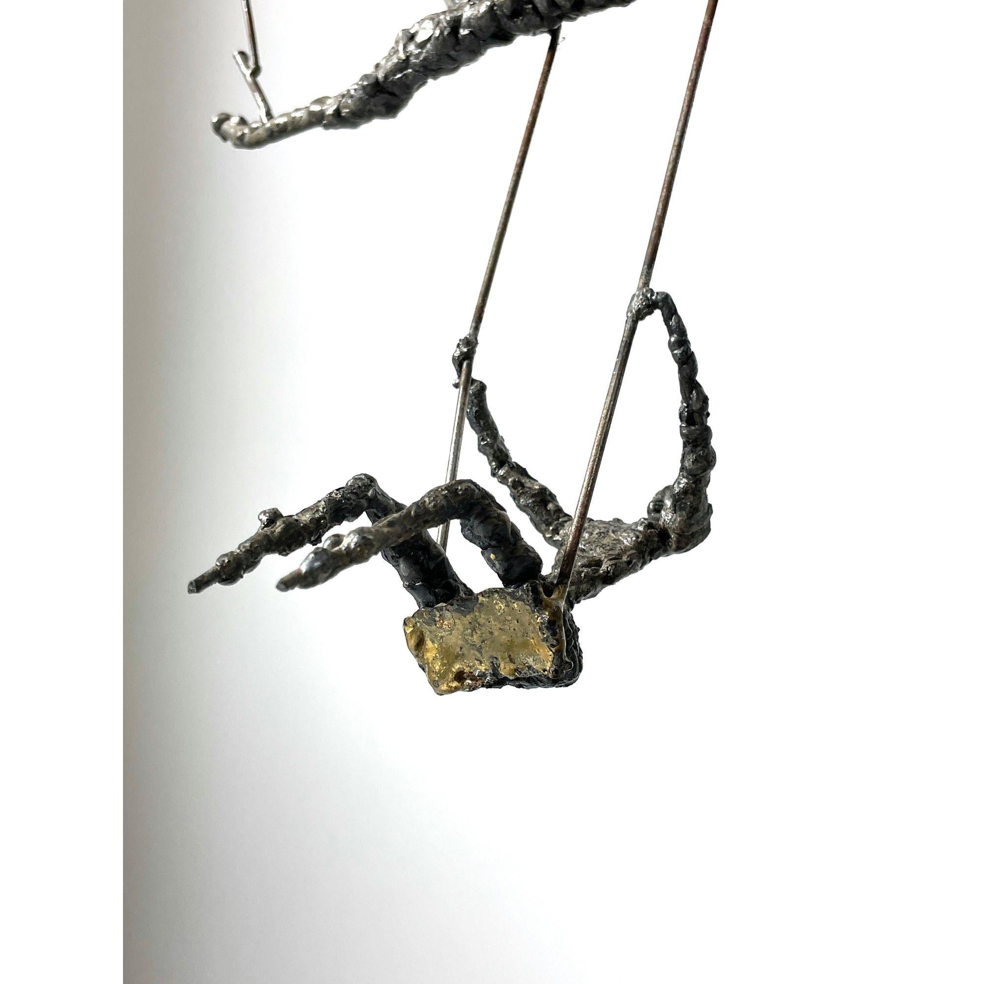 Mid Century Modern Abstract Brutalist Mixed Metal Wire Tree Sculpture 1960s For Sale 2