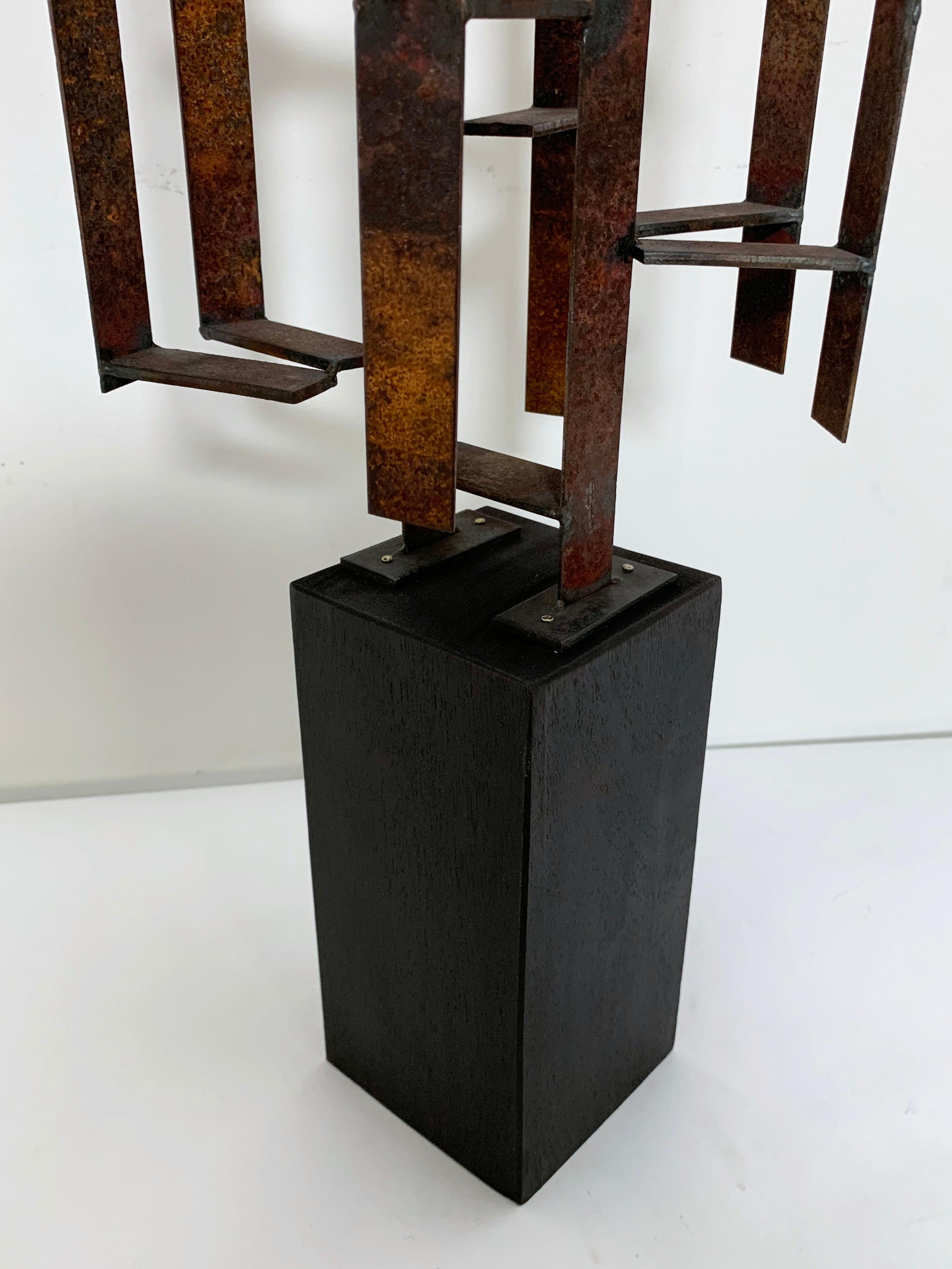 Mid-Century Modern Abstract Brutalist Welded Steel Sculpture by John Livermore In Good Condition For Sale In Peabody, MA